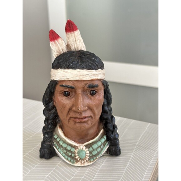 Native American Indian Brave Head Universal Statuary Corp Chicago 1993 RARE - Picture 1 of 6